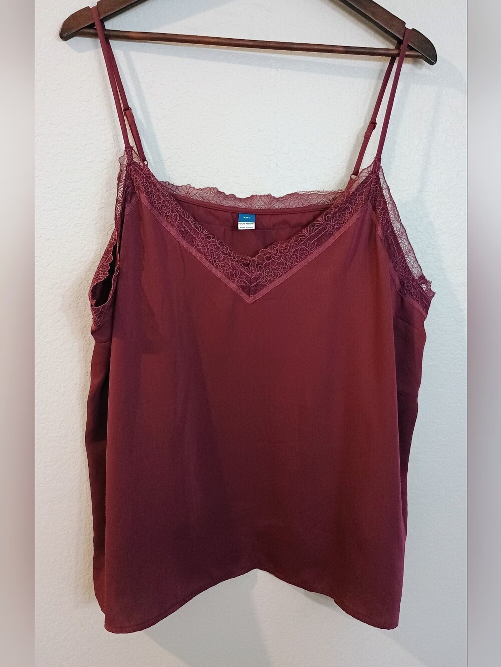 Old Navy Burgundy Lace Cami Camisole Top Tank XXL Y2K Coquette Whimsigoth